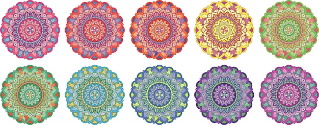 Mandala-sammlung designs isoliert