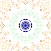 Kostenloser Vektor mandala stil indischen flagge thema hintergrund