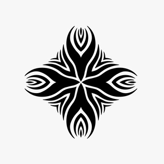 Mandala tribal flower symbol logo auf weißem hintergrund schablone aufkleber tattoo vector design