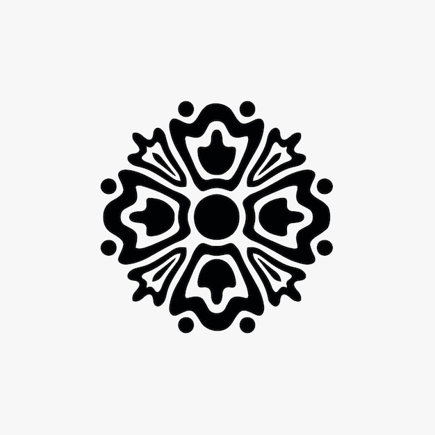 Mandala tribal flower symbol logo auf weißem hintergrund schablone aufkleber tattoo vector design Premium Vektoren