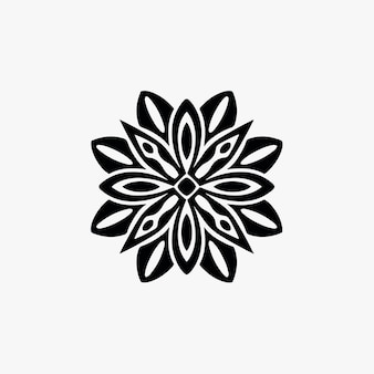 Mandala tribal flower symbol logo auf weißem hintergrund schablone aufkleber tattoo vector design