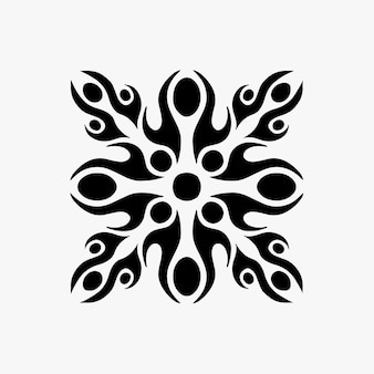 Mandala tribal symbol logo auf weißem hintergrund schablone aufkleber tattoo design vector illustration