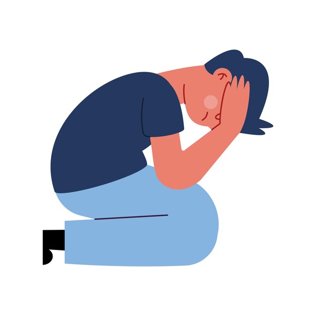 Mann mit Depressionsillustration