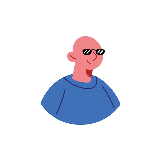 Kostenloser Vektor mann mit sonnenbrille profil