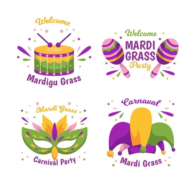 Mardi gras abzeichen sammlung