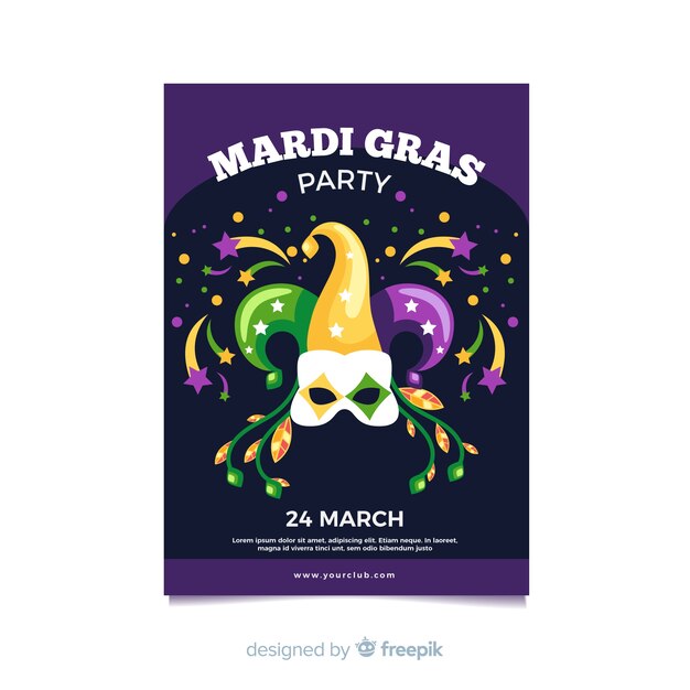 Mardi gras flyer vorlage