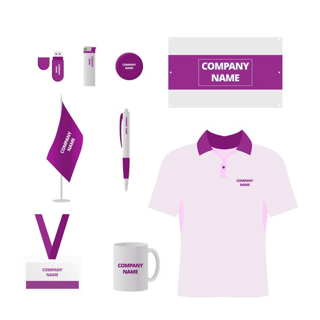 Marken-Souvenir-Illustrationen Set T-Shirt-ID-Abzeichen und Becher-Flash-Laufwerk und Feuerzeug