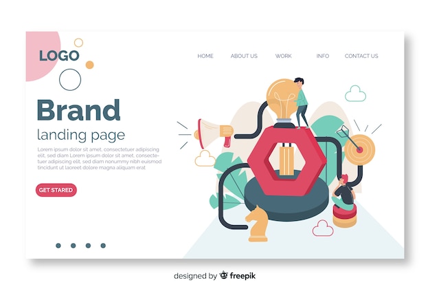 Kostenloser Vektor markenkonzept für landingpage