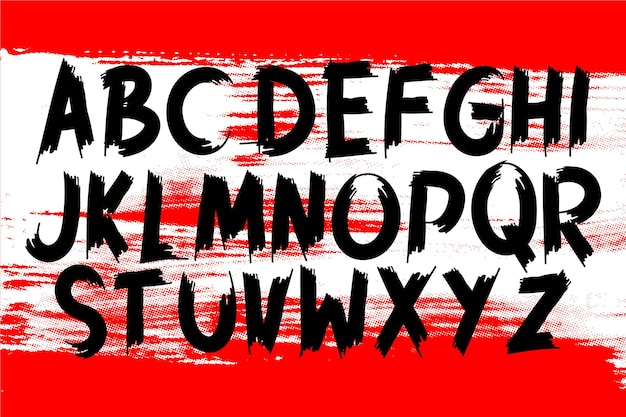 Kostenloser Vektor marker graffiti schriftart handschriftlich typografie vektorillustration