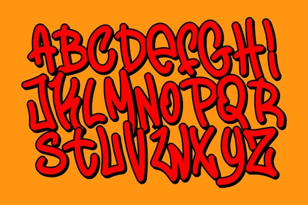 Marker Graffiti Schriftart handschriftlich Typographie Vektorillustration