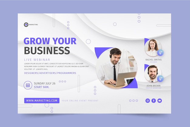 Kostenloser Vektor marketing business banner