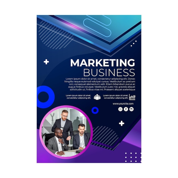 Kostenloser Vektor marketing business flyer vorlage