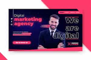 Kostenloser Vektor marketing business landing page vorlage