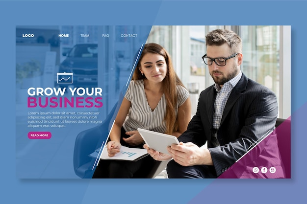 Kostenloser Vektor marketing business landing page