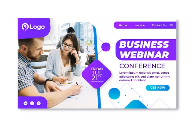 Kostenloser Vektor marketing business landing page