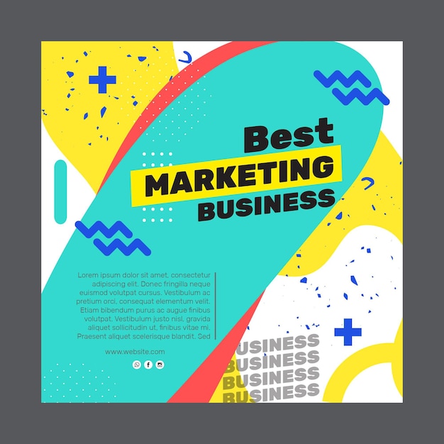 Marketing business square flyer