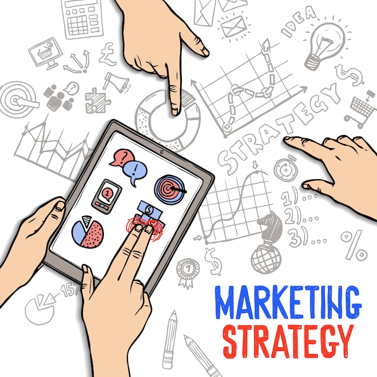 Kostenlose Vektor marketing-strategie-konzept
