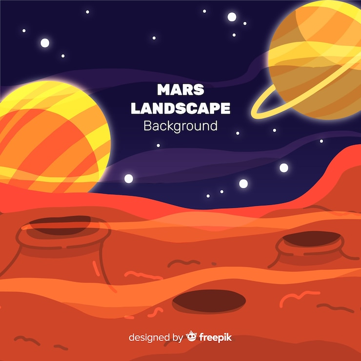 Kostenlose Vektor mars landschaft hintergrund
