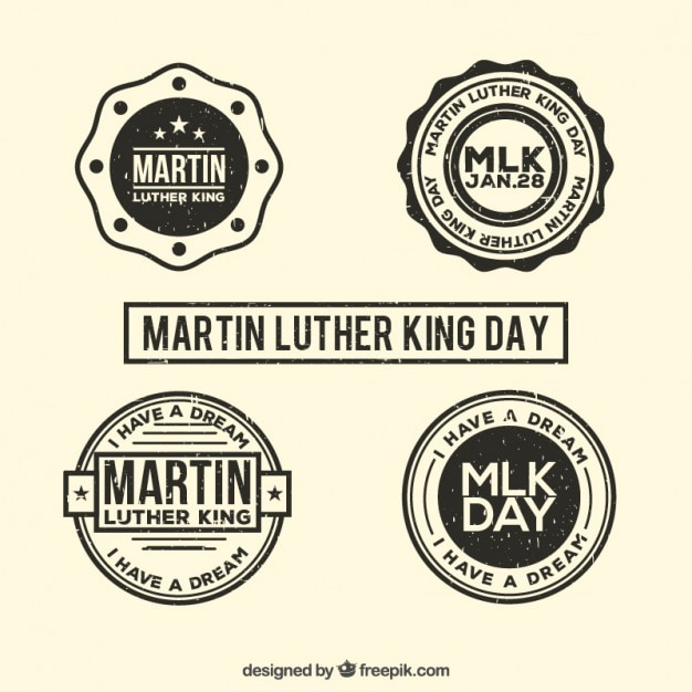 Kostenloser Vektor martin luther king day abzeichen set