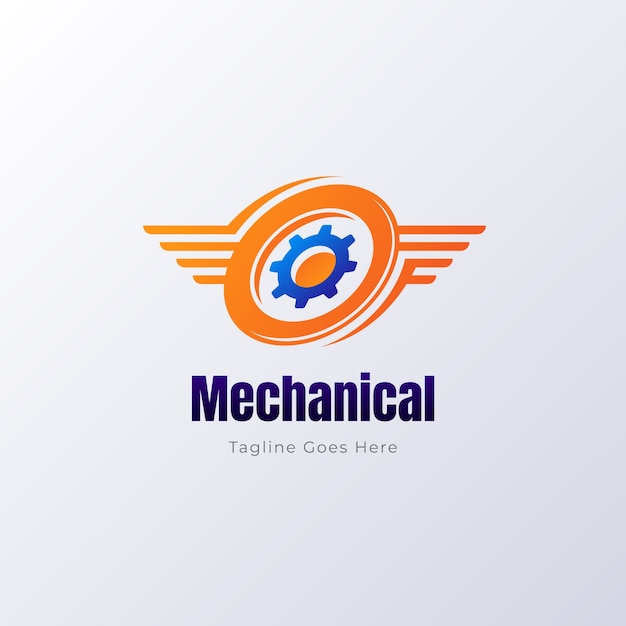 Kostenloser Vektor maschinenbau-logo-design