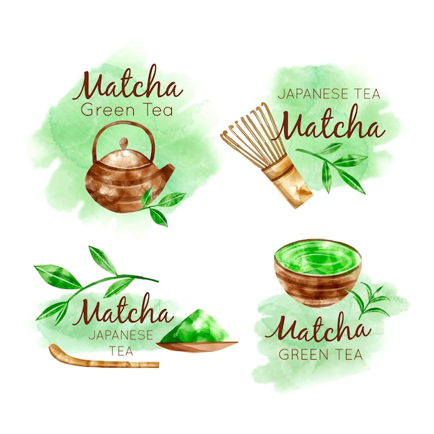 Matcha tee abzeichen sammlung