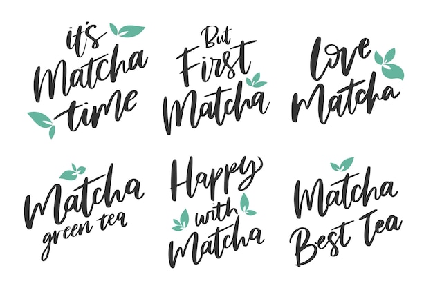 Kostenloser Vektor matcha tee schriftzug