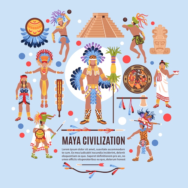 Maya civilization flat hintergrund