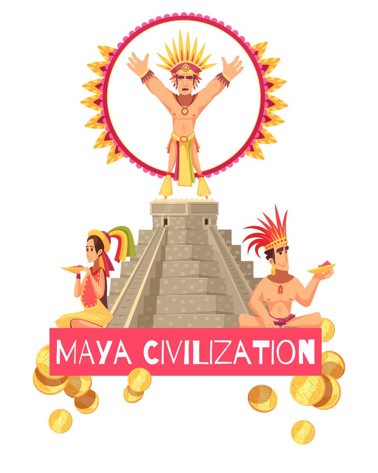 Kostenlose Vektor maya-zivilisations-illustration