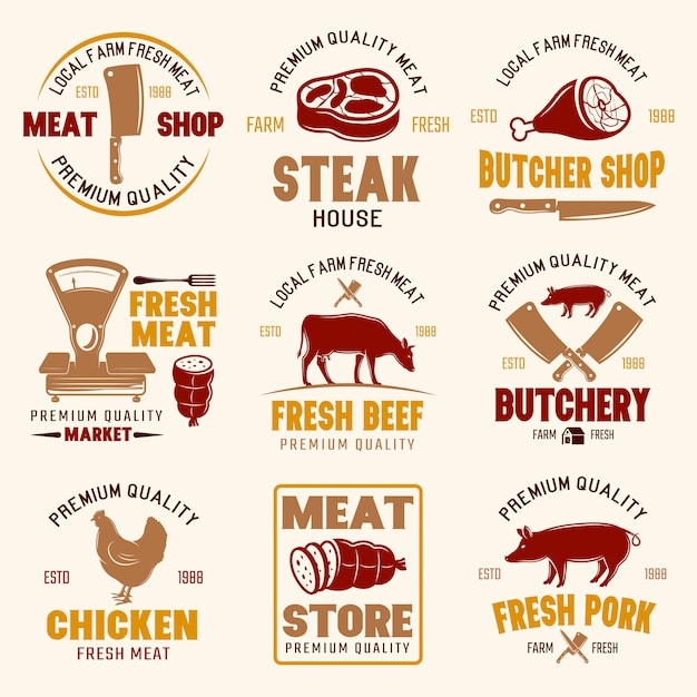 Meat store retro style embleme