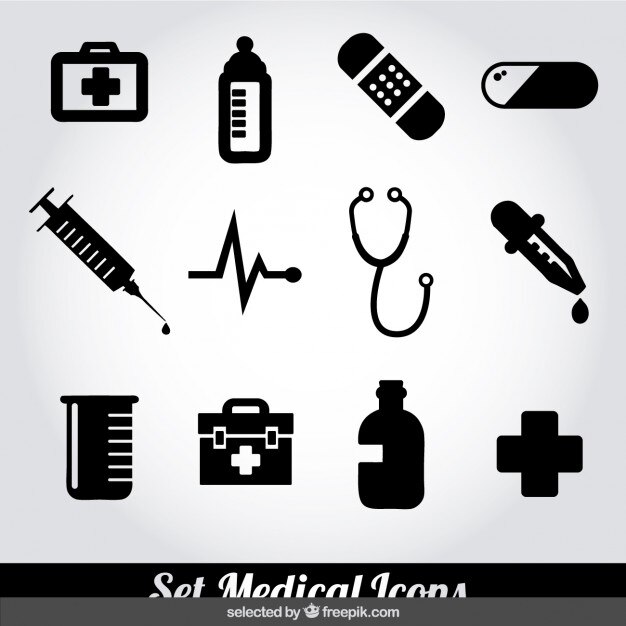 Medical monochrome Icons Set