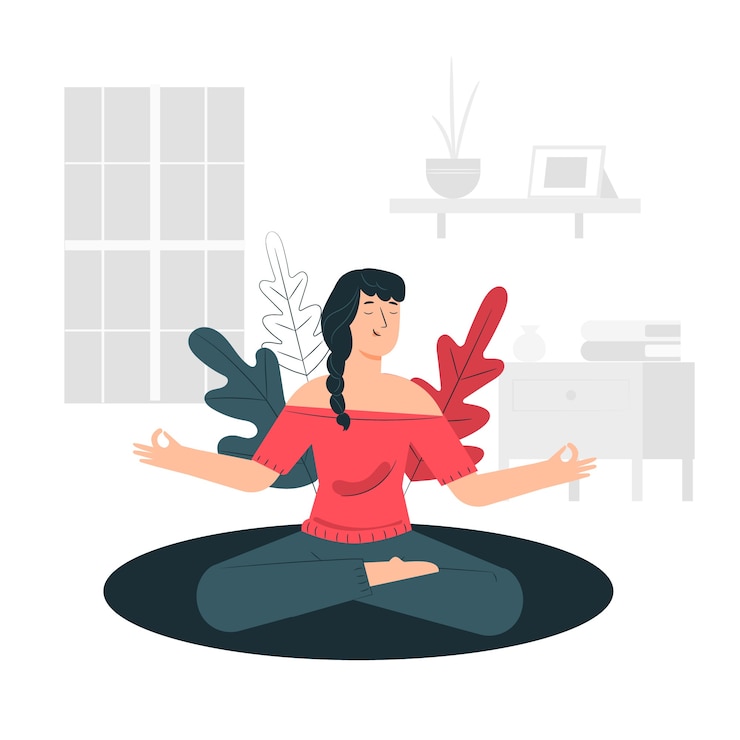 Kostenlose Vektor meditation konzept illustration