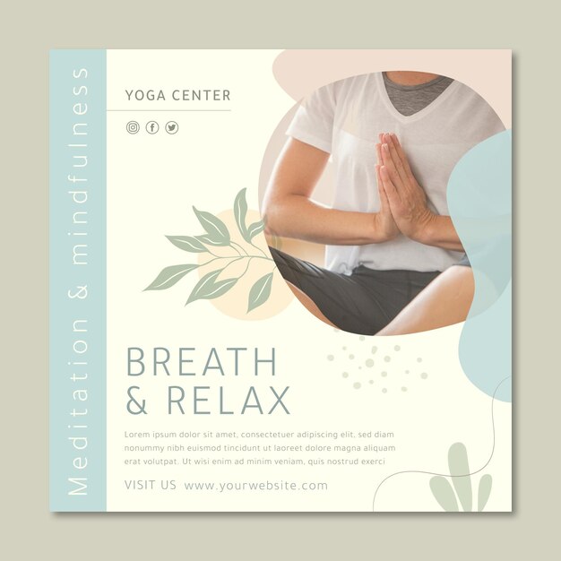 Meditation und Achtsamkeit im Quadrat Flyer