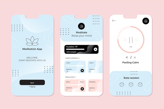 Meditations-app-konzept