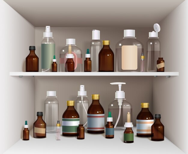 Medizinische Flaschen-Element-Sammlung. Medizinische Flaschen