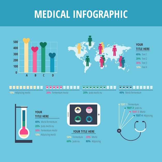 Kostenloser Vektor medizinische gesundheitsversorgung infographik