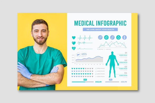 Medizinische infografik mit arzt