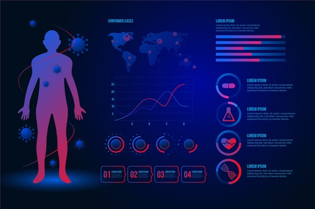 Kostenloser Vektor medizinische infografik mit futuristischer technologie