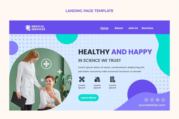 Medizinische Landingpage im flachen Design