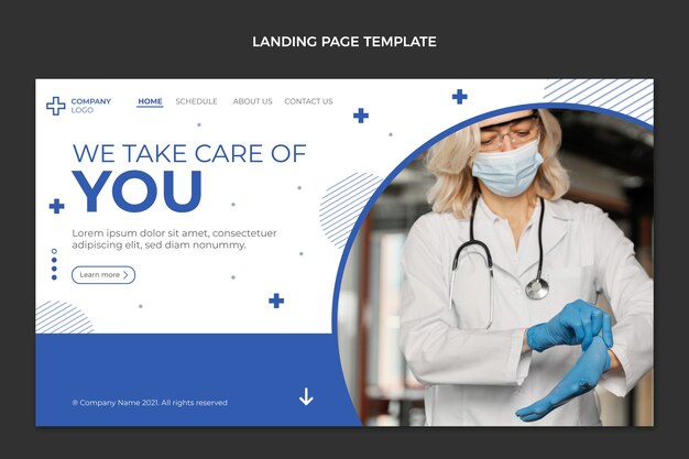 Medizinische Landingpage im flachen Design