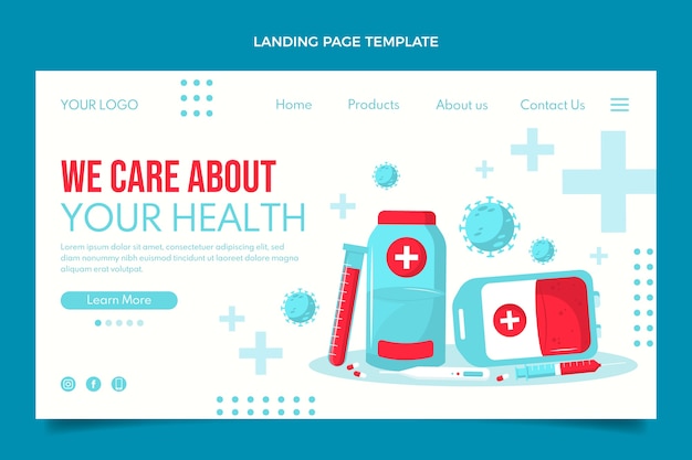 Medizinische landingpage im flachen design