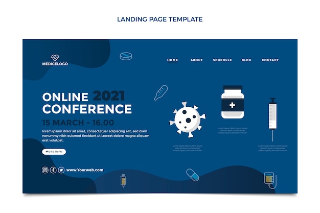 Medizinische landingpage im flachen design