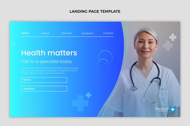 Medizinische Landingpage-Vorlage mit Farbverlauf