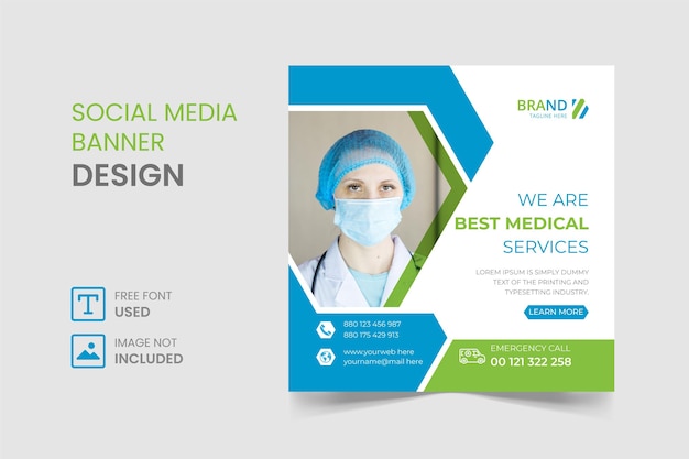 Medizinische social-media-post- und banner-design-vorlage