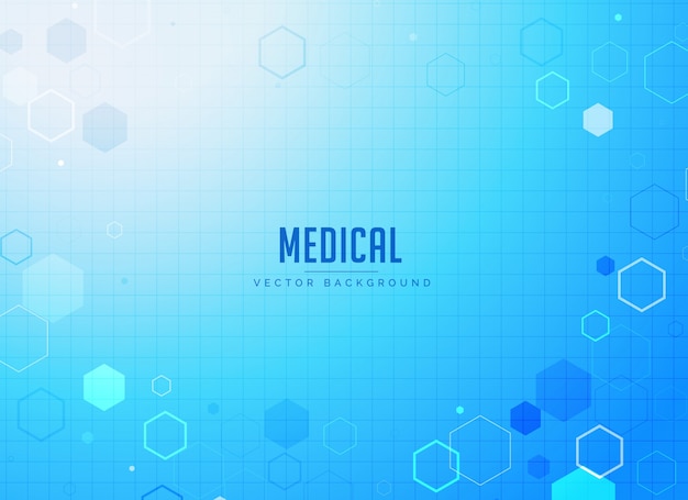 Medizinische versorgung blauen hintergrund design mit sechseckigen formen