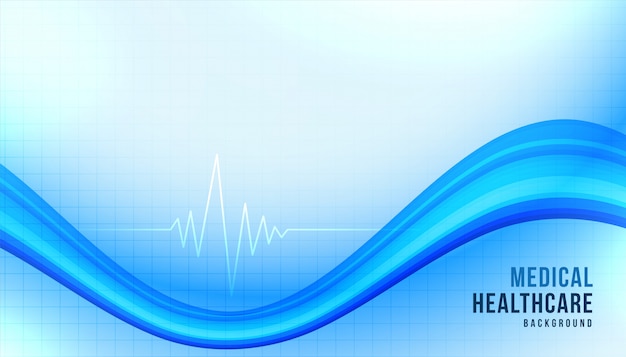 Medizinischer gesundheitshintergrund mit blauer wellenform