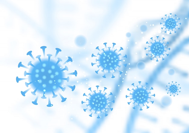 Kostenloser Vektor medizinischer hintergrund mit abstrakten viruszellen - globale pandemie