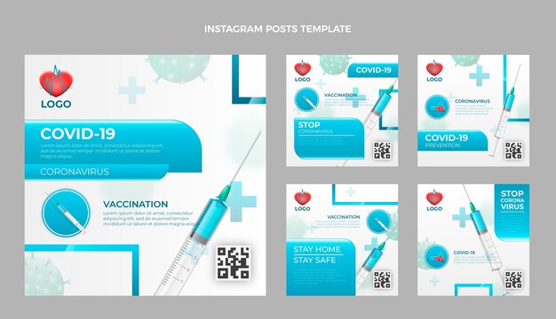 Medizinischer Instagram-Beitrag im flachen Design