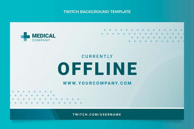 Medizinischer Twitch-Hintergrund mit Farbverlauf