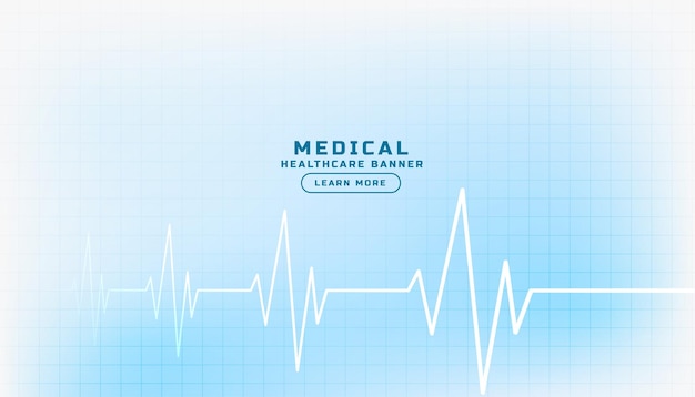 Medizinischer und gesundheitsbezogener blauer hintergrund mit kardiogrammvektor