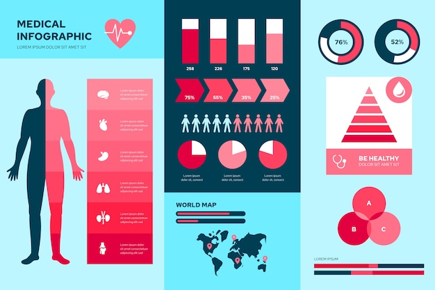 Kostenloser Vektor medizinisches infografik-design